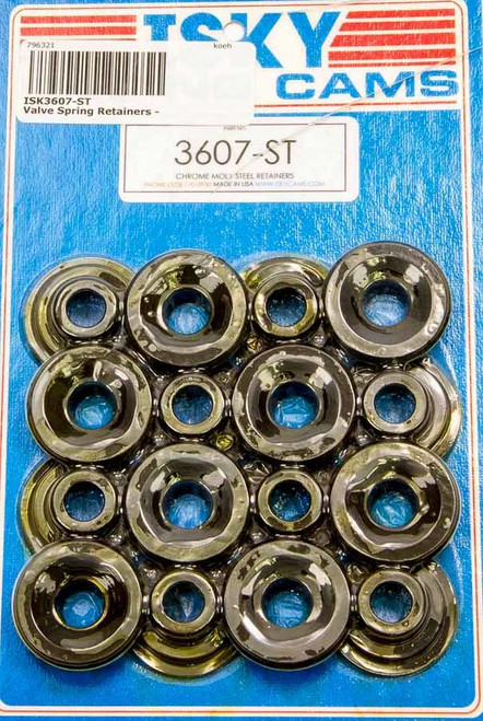 Valve Spring Retainer - 7 Degree - 1.080 in / 0.735 in OD Steps - Dual Spring - Chromoly - Plus 0.060 in - Set of 16