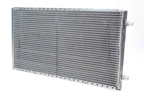 Air Conditioning Condenser - SuperFlow - Horizontal - 25.5 x 14 x 0.83 in - 6 AN / 8 AN Male O-Ring Fittings - Aluminum - Natural - Each