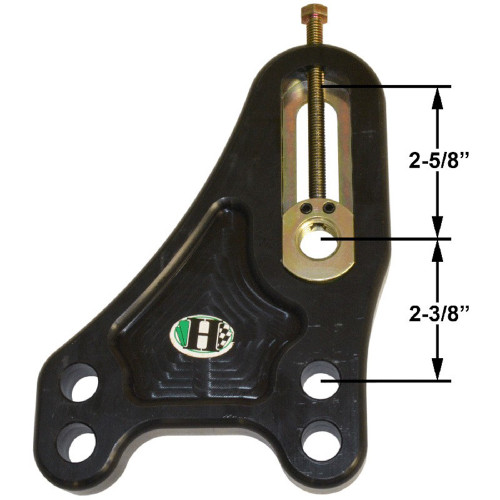 Trailing Arm Bracket - Driver Side - Frame Mount - Bolt-On - Adjustable - Aluminum - Black Anodized - Each