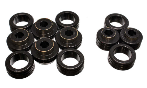 Body Mount Bushing - Hyper-Flex - Polyurethane / Steel - Black / Cadmium - Dodge Midsize Truck 1987-96 - Kit