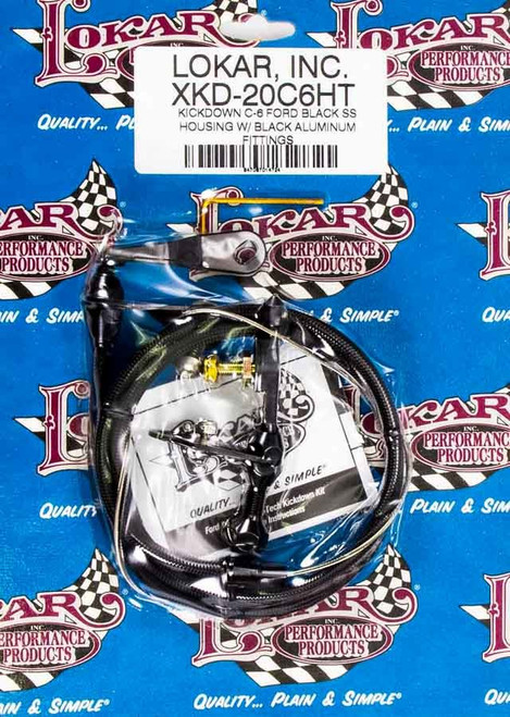 Kickdown Cable - Hi-Tech - Adjustable Length - Braided Stainless Housing - Aluminum Fittings - Black - C6 - Kit