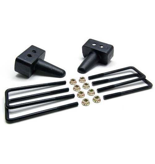 Leaf Spring Block - 3 in Lift - Hardware Included - Rear - Iron - Natural - Ford Fullsize Truck 2004-20 - Kit