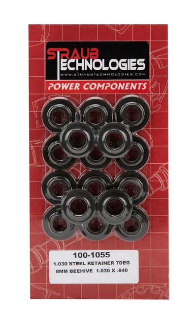 Valve Spring Retainer - 7 Degree - 1.055 in Beehive Spring - Chromoly - Black Oxide - Set of 16