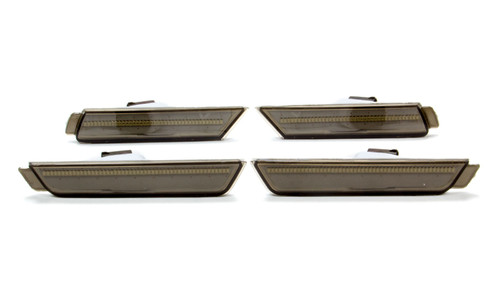 LED Side Marker Light - SMD Concept - 2 Amber / 2 Red - Surface Mount - Plastic - Tinted Lens - White Bezel - Chevy Camaro 2010-12 - Kit
