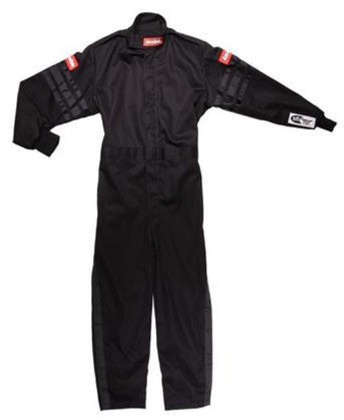 Driving Suit - Pro-1 - 1-Piece - SFI 3.2A/1 - Single Layer - Fire Retardant Cotton - Black - Youth 2X-Small - Each Driving Suit - Pro-1 - 1-Piece - SFI 3.2A/1 - Single Layer - Fire Retardant Cotton - Black - Youth 2X-Small - Each