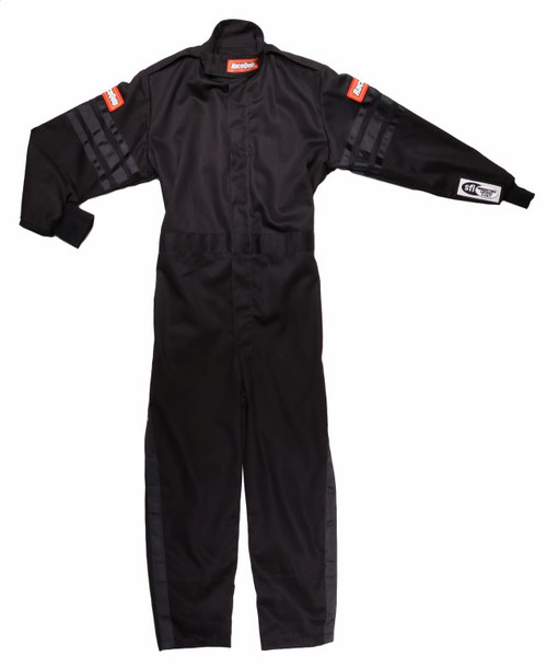 Driving Suit - Pro-1 - 1-Piece - SFI 3.2A/1 - Single Layer - Fire Retardant Cotton - Black - Youth X-Small - Each