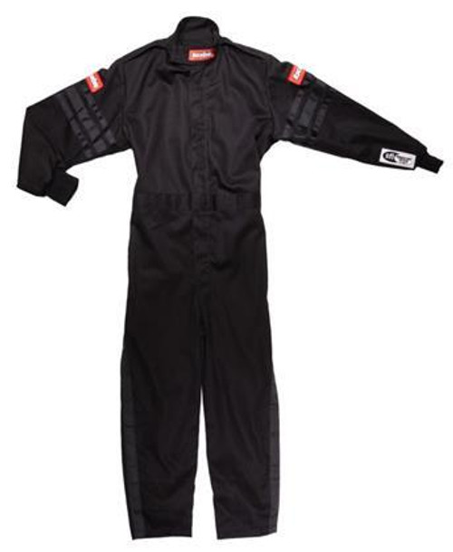 Driving Suit - Pro-1 - 1-Piece - SFI 3.2A/1 - Single Layer - Fire Retardant Cotton - Black - Youth X-Large - Each