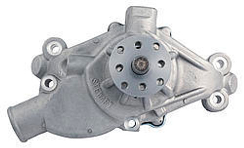 Water Pump - Mechanical - Stage 2 - 3/4 in Pilot - Short Design - Aluminum - Natural - Small Block Chevy - Each