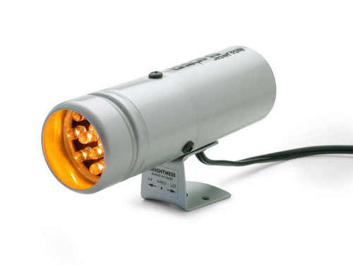 Shift Light - Super-Lite - 1-5/8 in Diameter - Amber LED - Adjustable Intensity - Silver Case - Autometer Gauges - Each