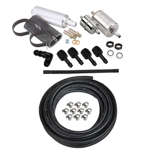 Fuel System - Sniper EFI - Filters / Fittings / Reinforced Rubber Hose / Pump / Regulator - 6 AN - Black / Silver - Kit