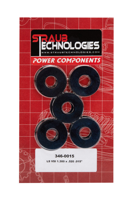 Valve Spring Shim - 0.015 in Thick - 1.300 in OD - 0.520 in ID - Steel - GM LS-Series - Set of 50