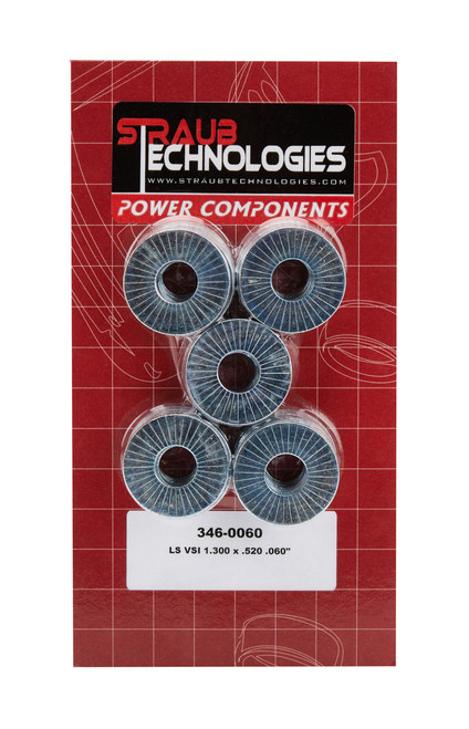 Valve Spring Shim - 0.060 in Thick - 1.300 in OD - 0.520 in ID - Steel - GM LS-Series - Set of 50