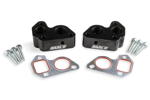 Water Pump Adapter - Standard to Remote - 12 AN Female Ports - Aluminum - Black Anodized - GM LS-Series - Kit