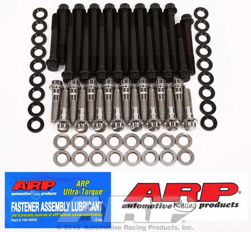 Cylinder Head Bolt Kit - High Performance Series - 12 Point Head - Chromoly - Black Oxide / Polished Stainless - Small Block Chevy - Kit