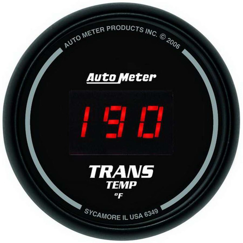 Transmission Temperature Gauge - Sport-Comp - 0-300 Degree F - Electric - Digital - 2-1/16 in Diameter - Black Face - Each