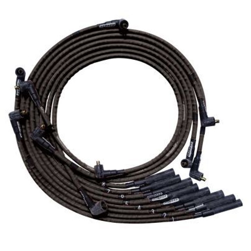 Spark Plug Wire Set - Ultra - Spiral Core - 8 mm - Sleeved - Black - Straight Plug Boots - Socket Style - Mopar B / RB-Series - Kit Spark Plug Wire Set - Ultra - Spiral Core - 8 mm - Sleeved - Black - Straight Plug Boots - Socket Style - Mopar B / RB-Series - Kit