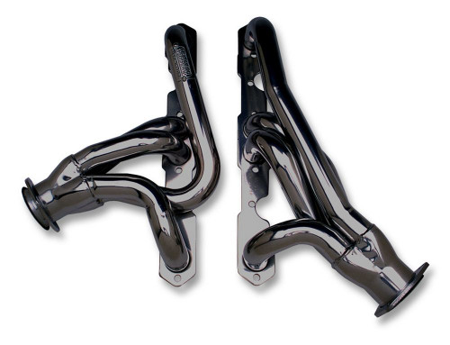 Headers - Street - 1-1/2 in Primary - 2-1/2 in Collector - Steel - Black Paint - Small Block Chevy - Jeep CJ 1972-86 - Pair