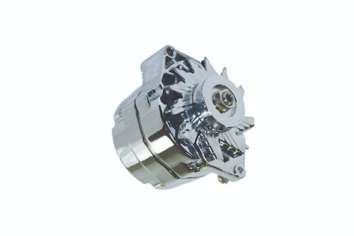 Alternator - 110 amps - 12V - 1-Wire - Single V-Belt Pulley - Steel Case - Chrome - GM - 1958-79 - Each