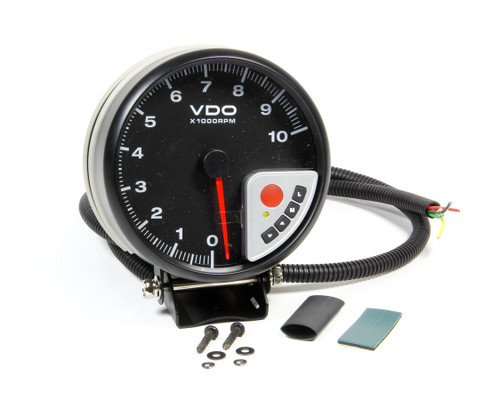 Tachometer - PRT Performance - 10000 RPM - Analog - 5 in Diameter - Pedestal Mount - Shift Light - Plastic - Black Face - Each