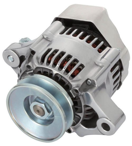 Alternator - Mini - 50 amps - 12V - 1-Wire - Single V-Belt Pulley - Aluminum Case - Polished - GM - Each