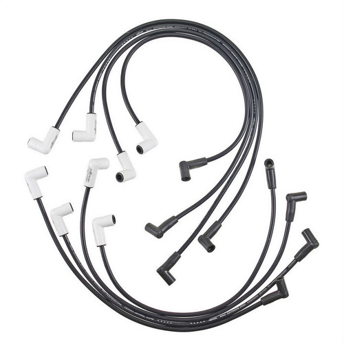 Spark Plug Wire Set - Extreme 9000 Ceramic - Spiral Core - 8 mm - Black - 90 Degree Plug Boots - HEI Style Terminal - Small Block Chevy - Kit