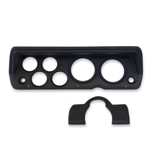 Dash Panel - Gauge Works - Four 2-1/16 in Holes - Two 3-3/8 in Holes - Plastic - Black - Mopar A-Body 1970-76 - Each