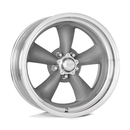Wheel - Classic Torq Thrust II - 15 x 12 in - 4.000 in Backspace - 5 x 4.75 in Bolt Pattern - Aluminum - Gray Powder Coat - Polished Lip - Each