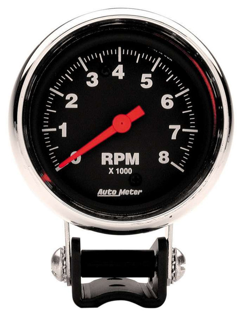Tachometer - Z-Series - 8000 RPM - Electric - Analog - 2-5/8 in Diameter - Pedestal Mount - Black Face - Each
