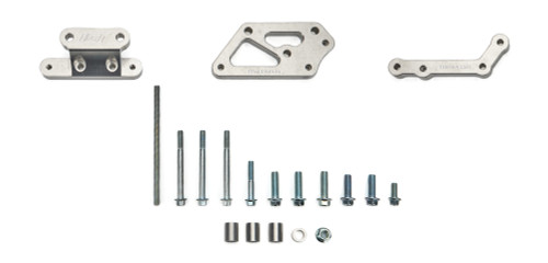 Air Conditioning Bracket - Passenger Side Mount - Low Mount - Aluminum - Clear Anodized - GM LS-Series - Chevy Camaro 2012-15 - Kit