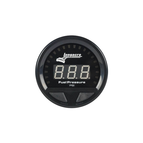 Fuel Pressure Gauge - Waterproof LED - 0-15 psi - Electric - LED - Warning Light - 2-5/8 in Diameter - Black Face - Each