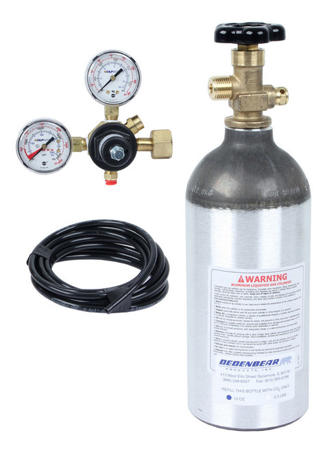 CO2 Bottle and Regulator - 2.5 lb - Bottle / Valve / Regulator / Line - Aluminum - Natural - Kit