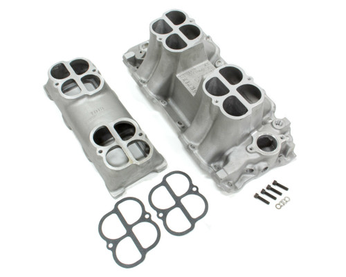 Intake Manifold - Hi-Ram - Dual Square Bore - Tunnel Ram - Oval Port - Aluminum - Natural - Big Block Chevy - Each