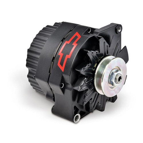 Alternator - 100 amps - 12V - 1-Wire - Single V-Belt Pulley - Aluminum Case - Black Paint - Big Block Chevy / Small Block Chevy - Each