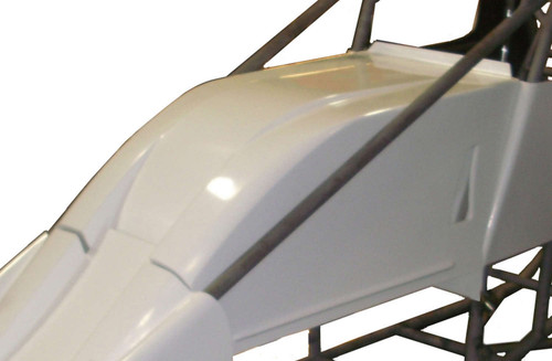 Hood - Dual Duct - Inside The Rail - Fiberglass - White - Triple X Sprint Car - Each