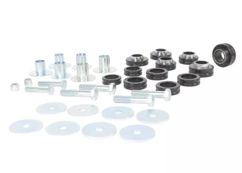 Body Mount Bushing - Polyurethane / Steel - Black / Zinc Oxide - GM F-Body 1967-81 - Kit
