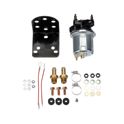 Fuel Pump - Electric - In-Line - 50 gph - 4.5 psi - 1/2 in Hose Barb Inlet / Outlet Fitting - Mounting Bracket / Hardware - Gas - Each