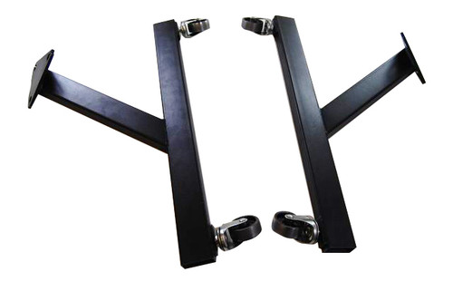 Engine Cradle - 2 Piece - 1 x 2 in Rectangle Tube - Wheels Included - Steel - Black Powder Coat - Small Block Chevy - Each