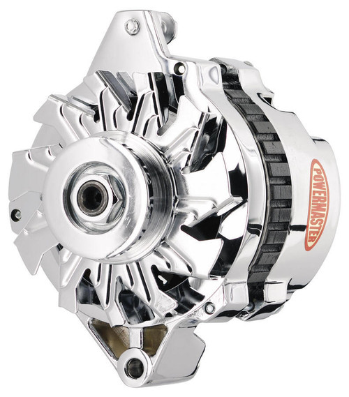 Alternator - CS130 - 140 amps - 12V - 1-Wire / 3-Wire - Single V-Belt Pulley - Straight Mount - Aluminum Case - Chrome - GM - Each