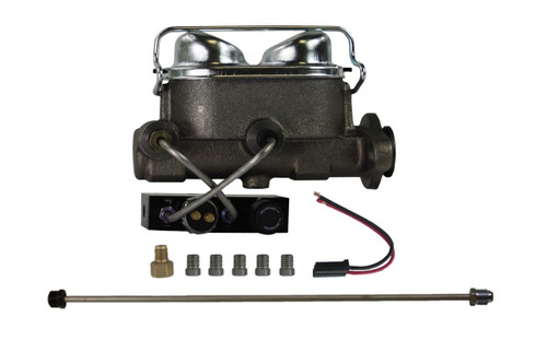 Master Cylinder - 1 in Bore - Dual Integral Reservoir - Iron - Natural - Various Ford - Kit