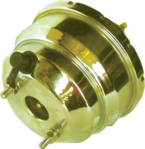 Power Brake Booster - 7 in OD - Dual Diaphragm - Steel - Yellow Zinc - GM A-Body / F-Body 1968-72 - Each