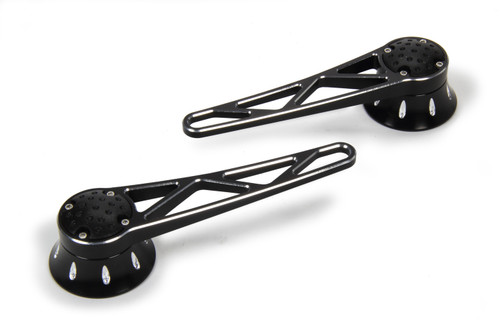 Door Handles - Truss - Interior - Ellipse - Aluminum - Black Powder Coat - Ford / GM - Pair