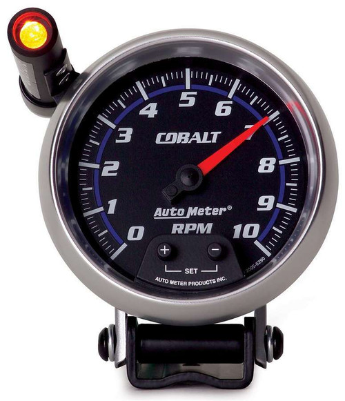 Tachometer - Cobalt - 10000 RPM - Electric - Analog - 3-3/4 in Diameter - Pedestal Mount - Shift Light - Black Face - Each