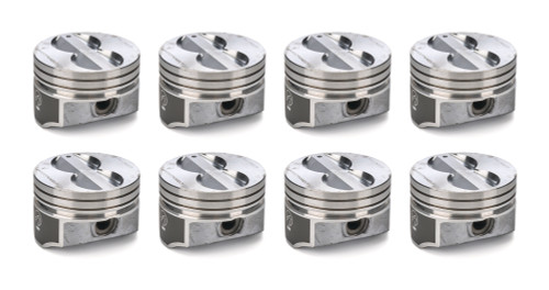 Piston - Speed Pro - Hypereutectic - 4.000 in Bore - 5/64 x 5/64 x 3/16 in Ring Grooves - Minus 6.90 cc - Coated Skirt - Small Block Chevy - Set of 8