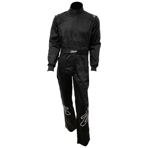 Driving Suit - ZR-10 - 1-Piece - SFI 3.2A/1 - Single Layer - Fire Retardant Cotton - Black / White Stripes - Medium - Each