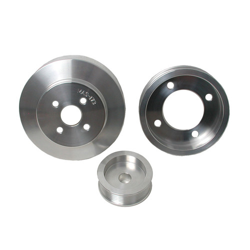 Pulley Kit - Under Drive - 6-Rib Serpentine - Aluminum - Polished - Small Block Ford - Ford Mustang 1994-95 - Kit