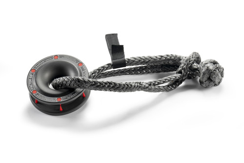 Rope Retention Pulley - Synthetic Rope - 22000 lb Capacity - Fits 5/16 to 1/2 in Diameter Rope - Shackle Rope Included - Aluminum - Gray Anodized - Each