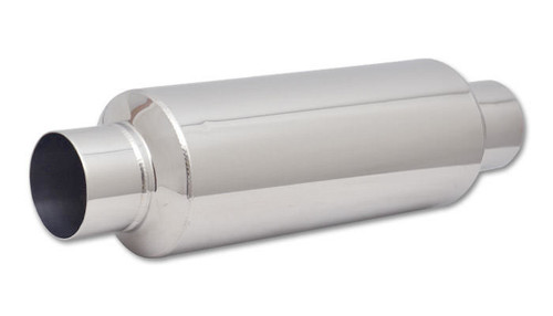 Resonator - Bottle Style - 3 in Inlet - 3 in Outlet - 5 in Diameter Body - 18 in Long - Stainless - Polished - Each