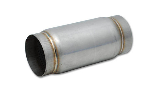 Muffler - Race - 4 in Inlet - 4 in Outlet - 4-3/4 in Diameter Body - 5 in Long - Stainless - Natural - Each
