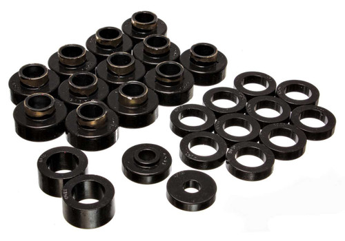 Body Mount Bushing - Hyper-Flex - Polyurethane - Black - Jeep CJ8 1981-86 - Kit
