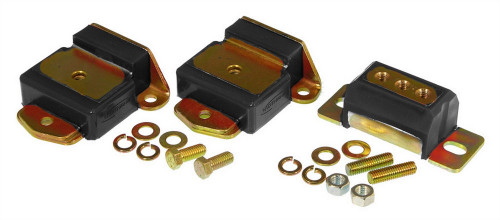 Motor and Transmission Mount - Polyurethane / Steel - Black / Cadmium Plated - GM Fullsize Truck 1965-72 - Kit